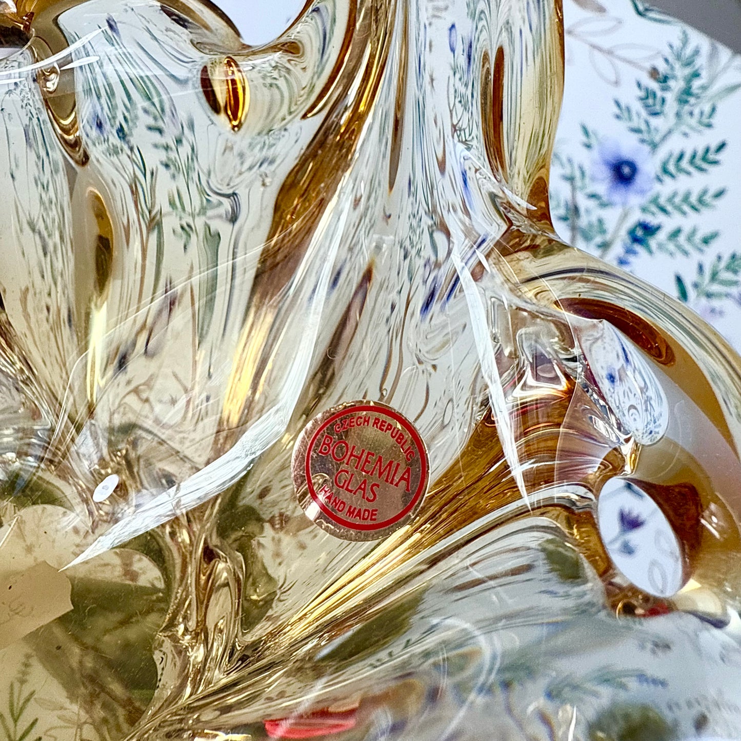 Glasschale Gelb Böhmen