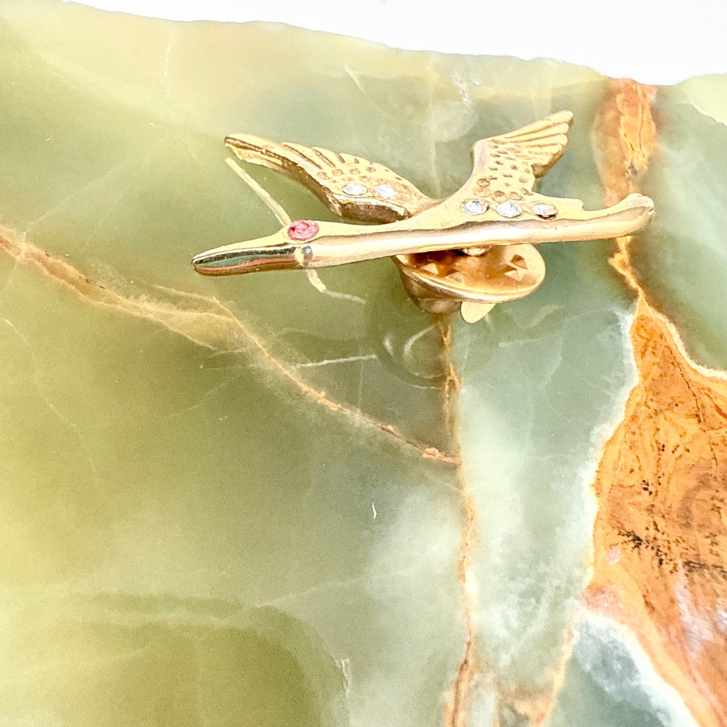 Swarovski Pin Kranich