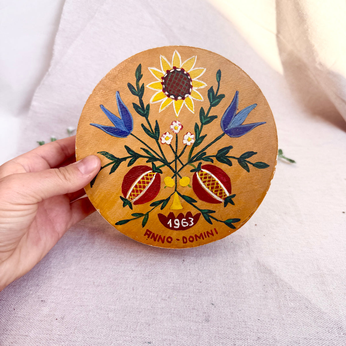 Holzdose handbemalt 1963