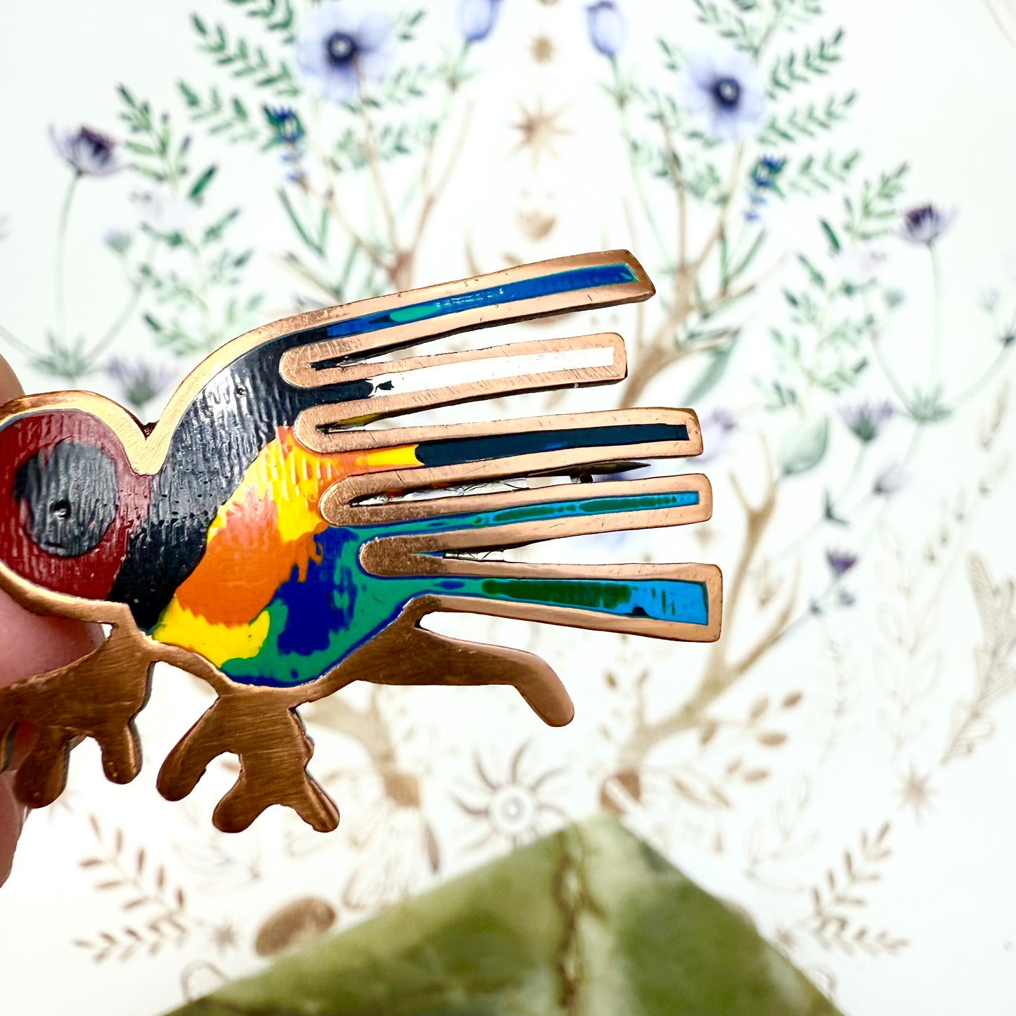 Kolibri Brosche Emaille Peru