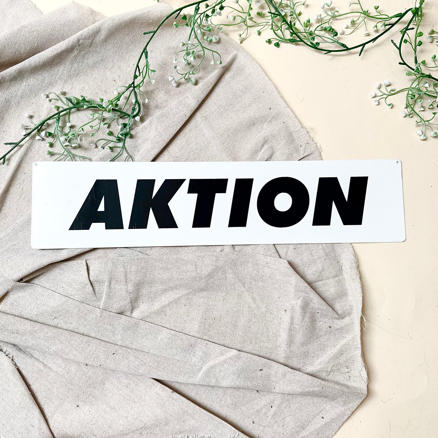Blechschild „Aktion“