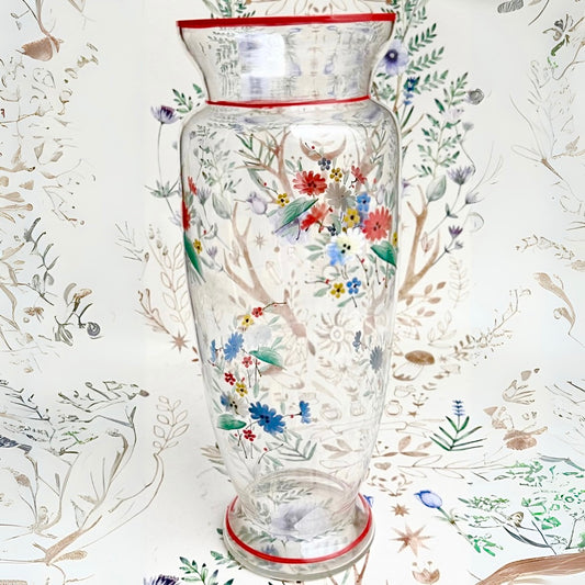 Handbemalte Glasvase Blumen