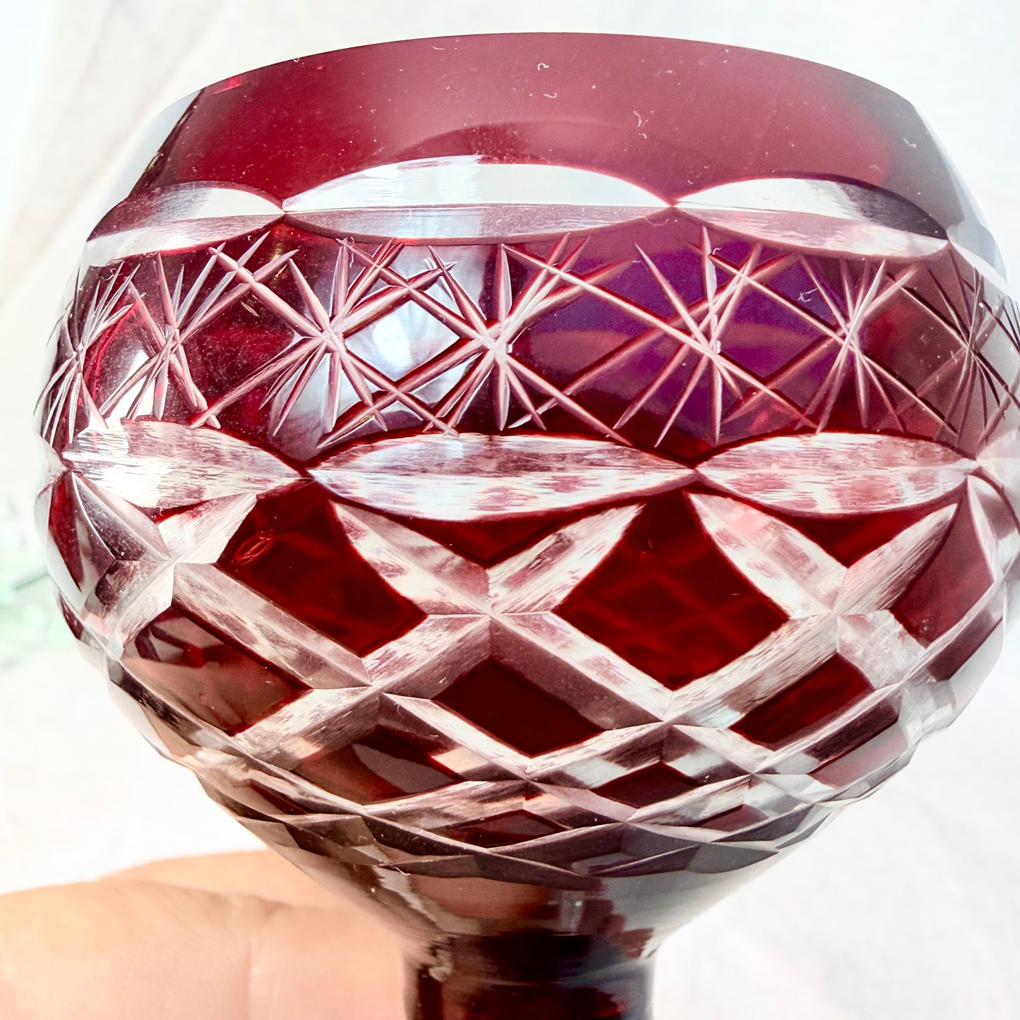 Weingläser Überfangglas rot