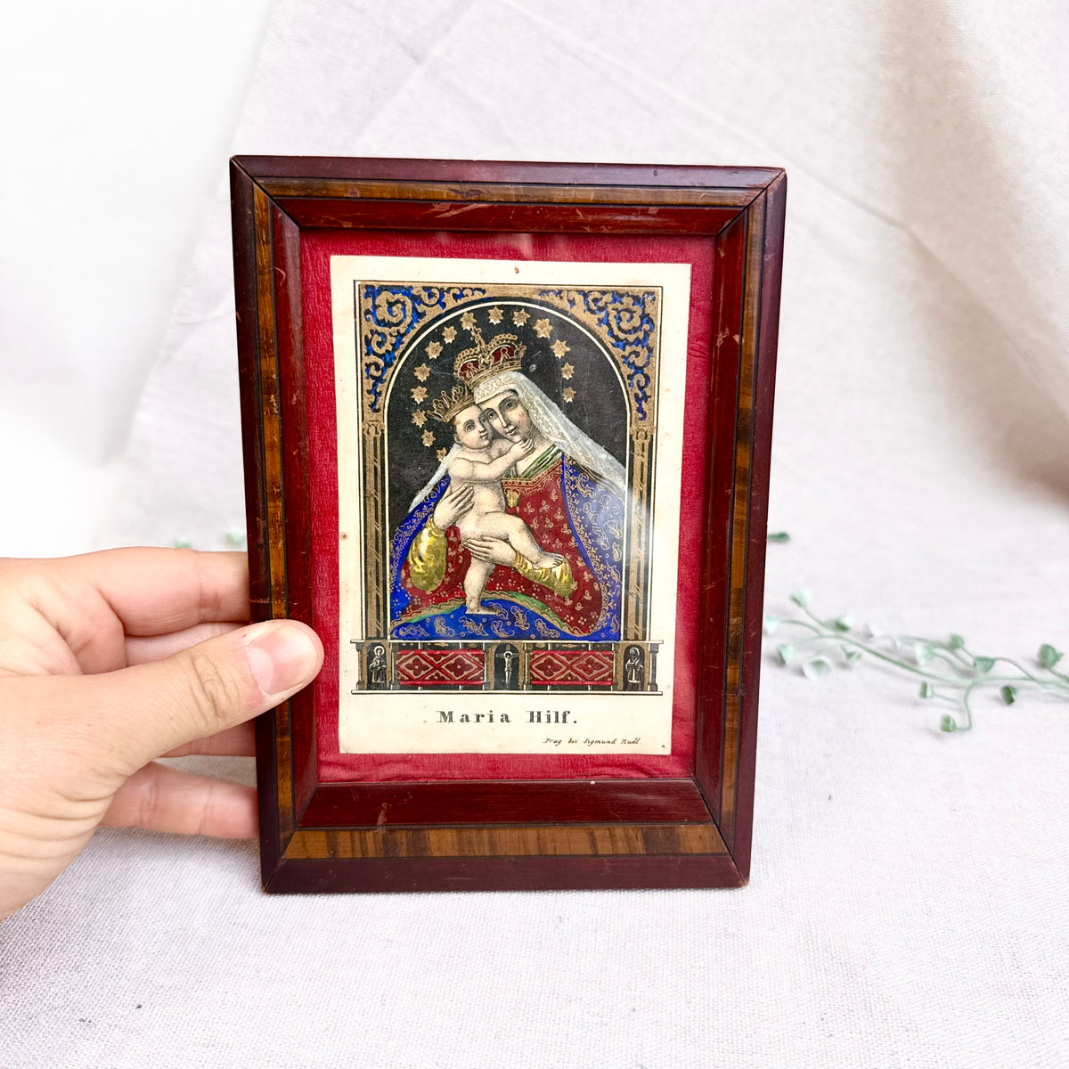 Biedermeier Heiligenbild gerahmt