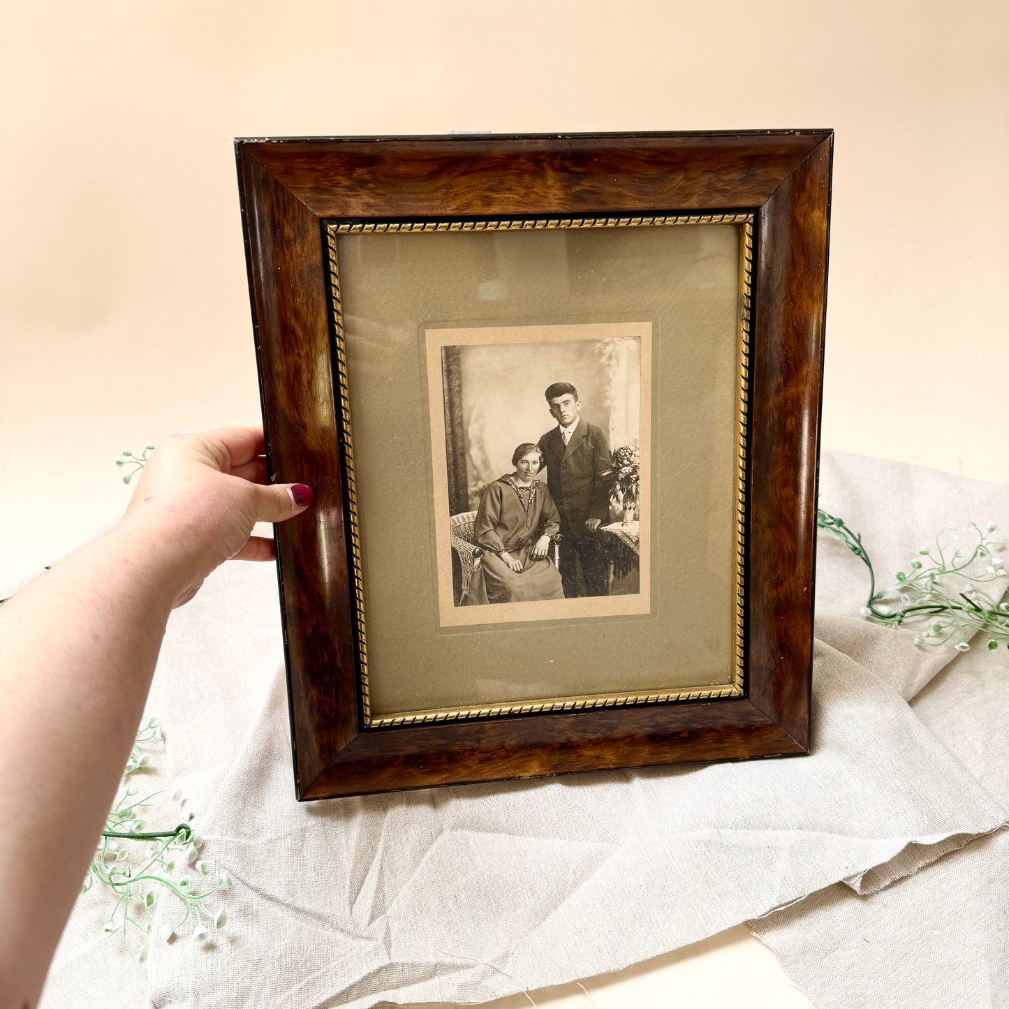 Antike Fotografie in Holzrahmen