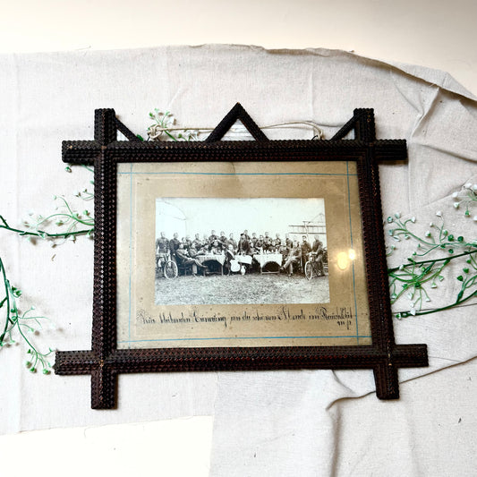 Tramp Art Rahmen mit Perlmutt