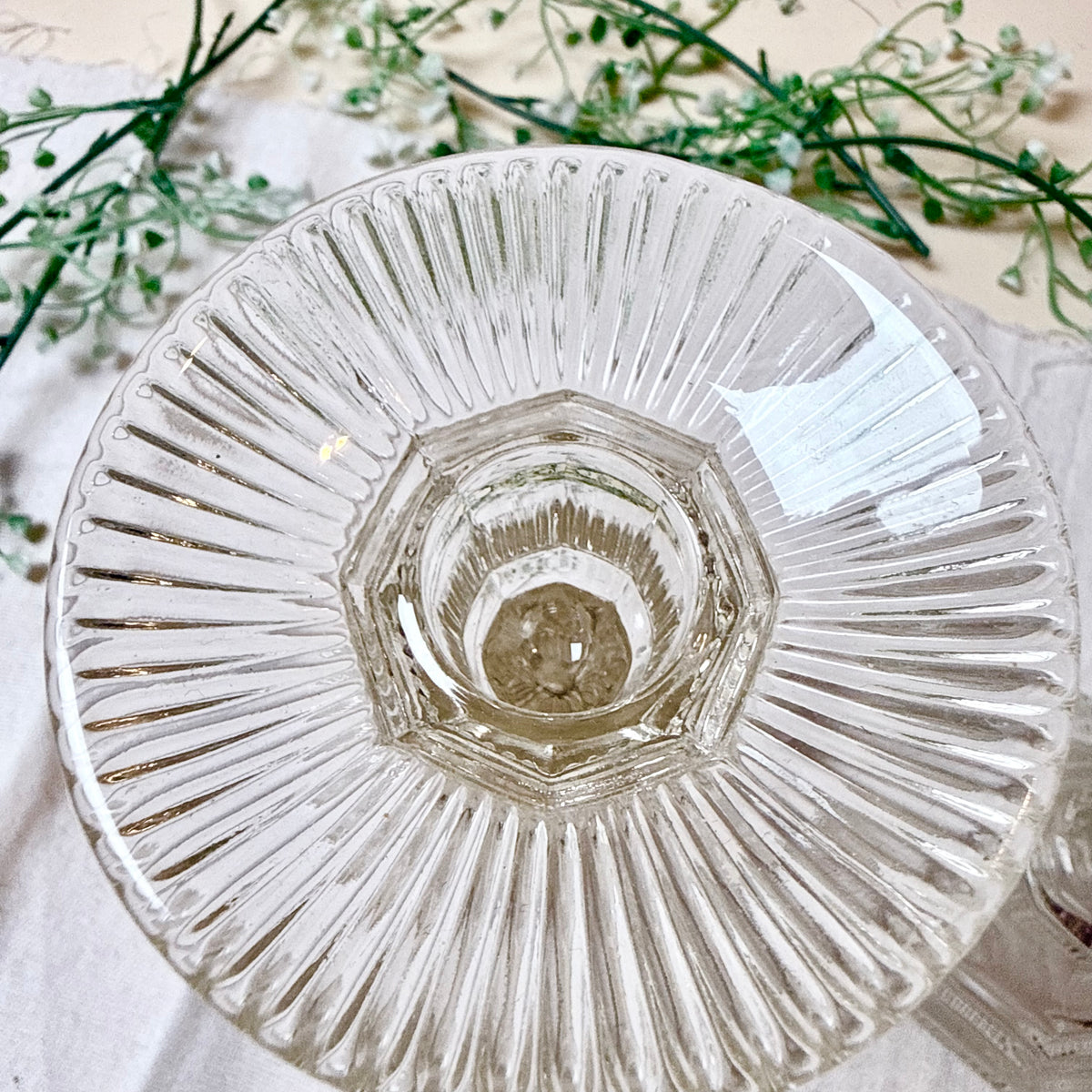 Paar Glas Kerzenständer
