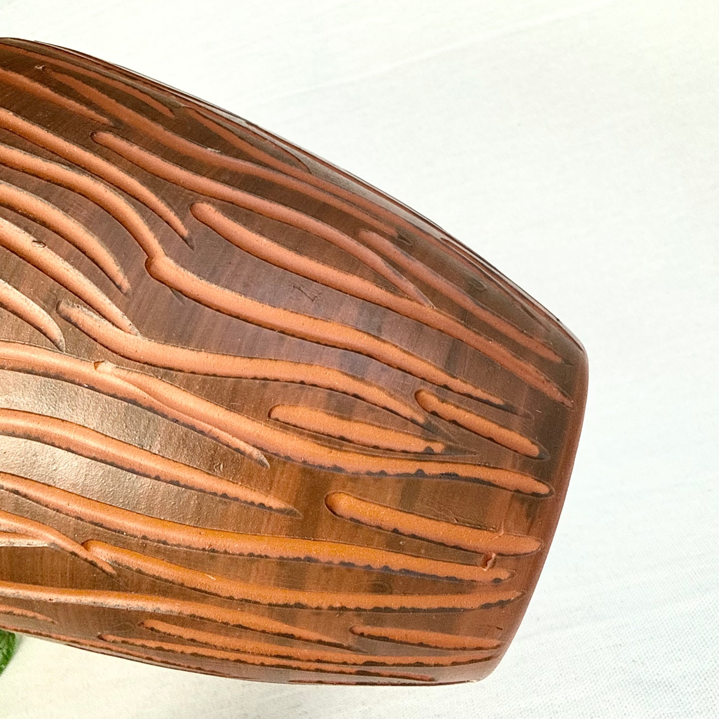 Terrakotta Vase gestreift