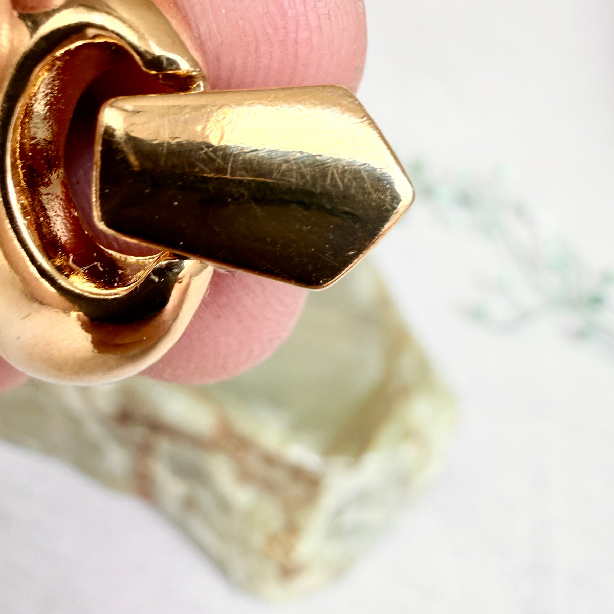 80s Ohrringe gold mit Strass