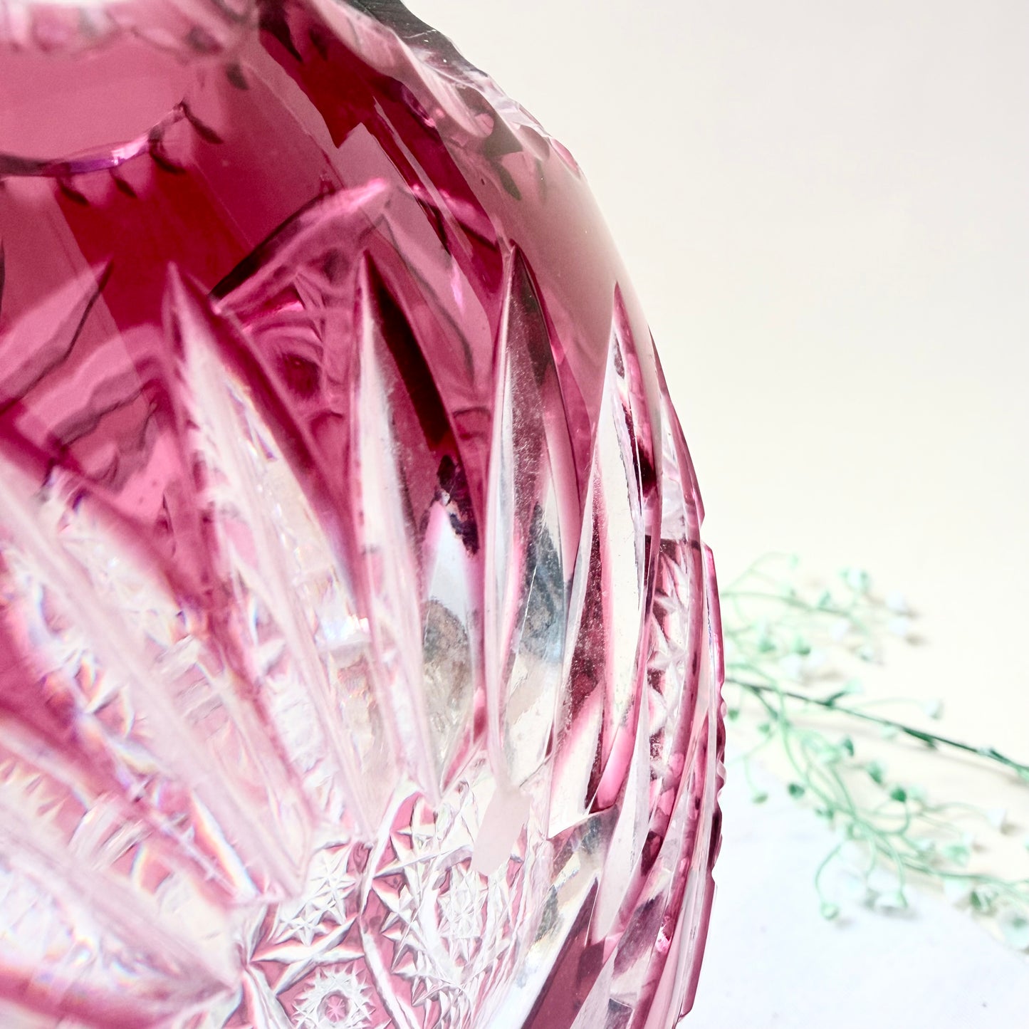 Vase Überfangglas rot