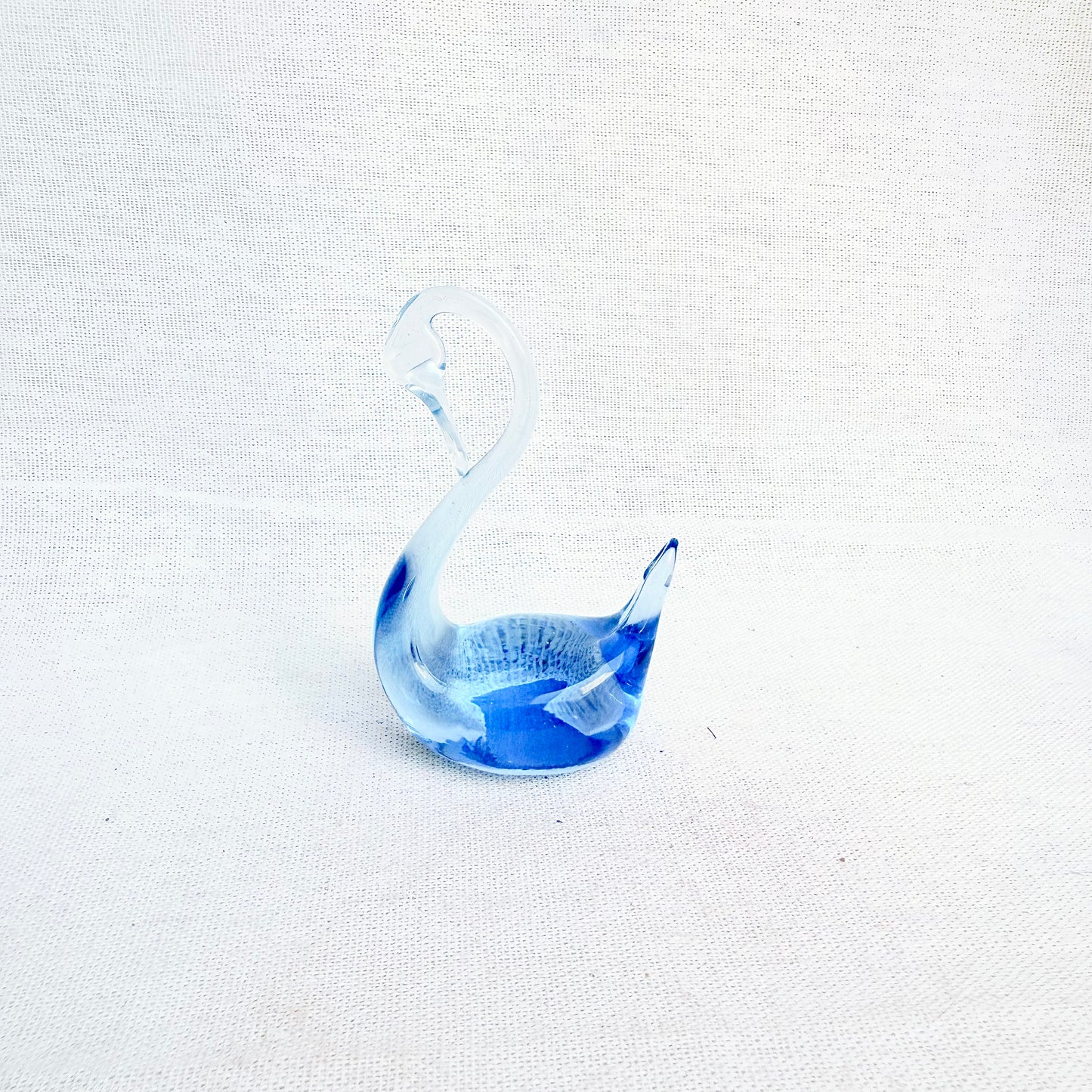 Schwan Glasfigur blau