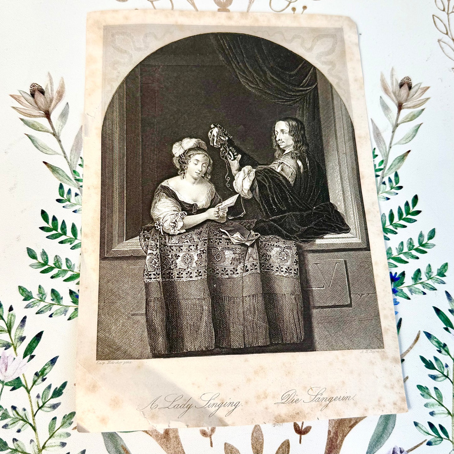 Stahlstich „Die Sängerin“