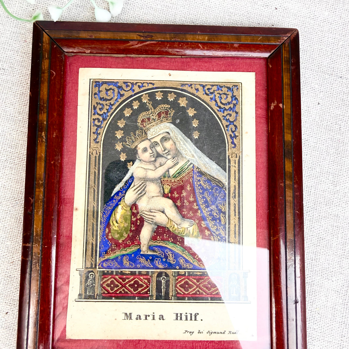Biedermeier Heiligenbild gerahmt