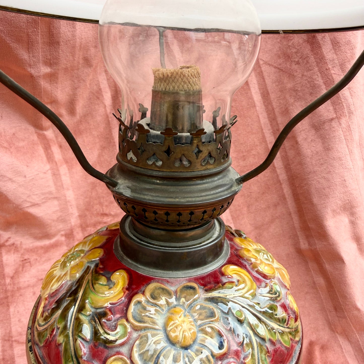 Petroleumlampe groß Blumen