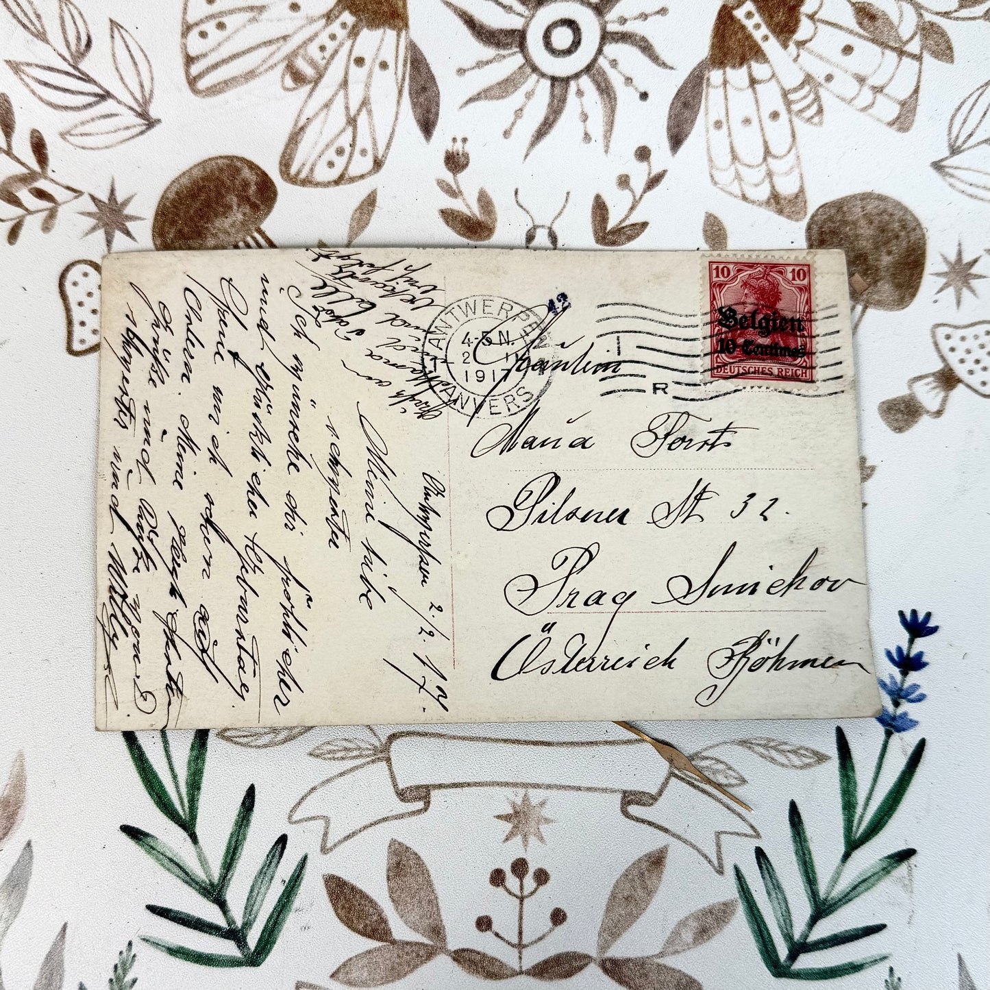 Postkarte nachkoloriert 1917