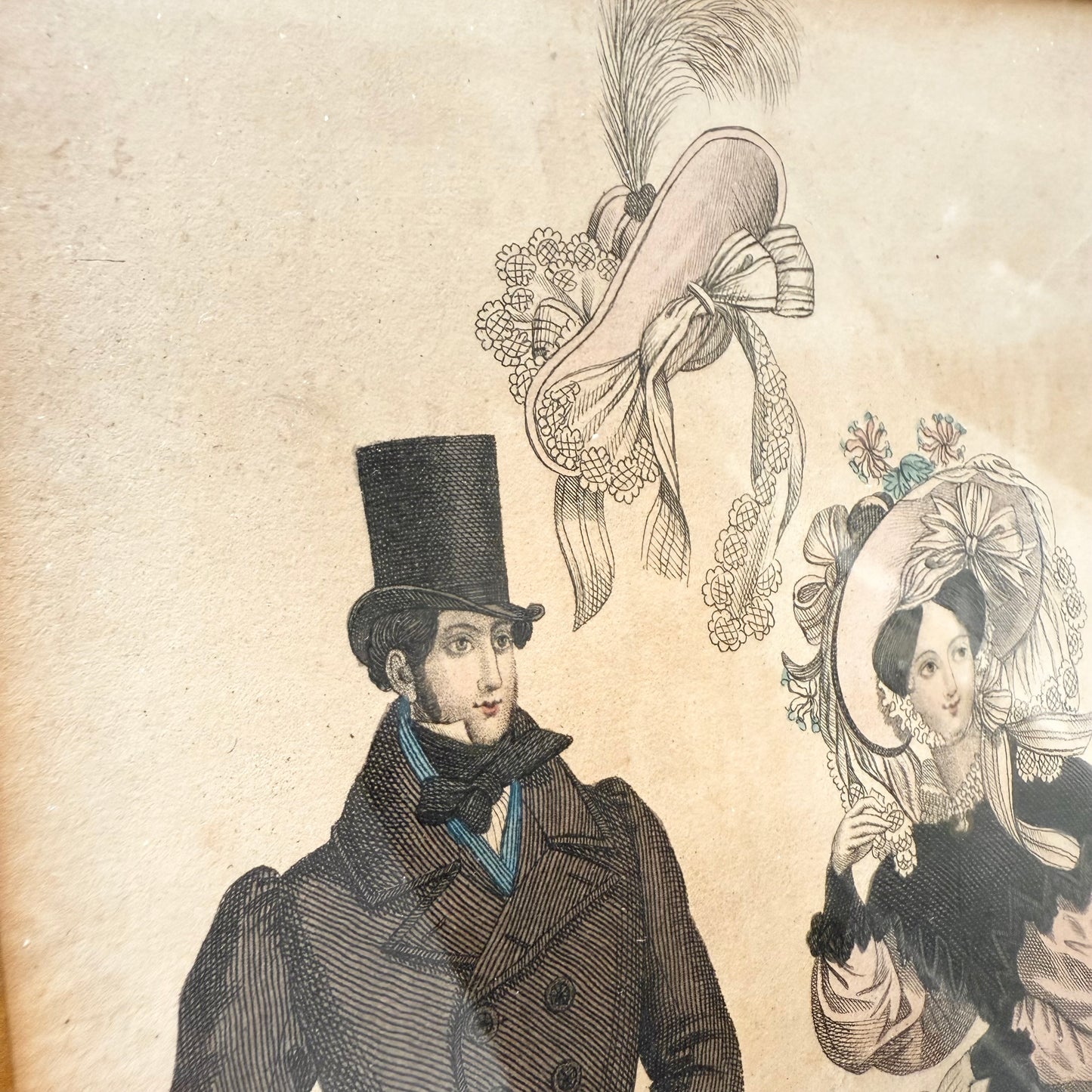Gerahmte Mode Lithografie 1830