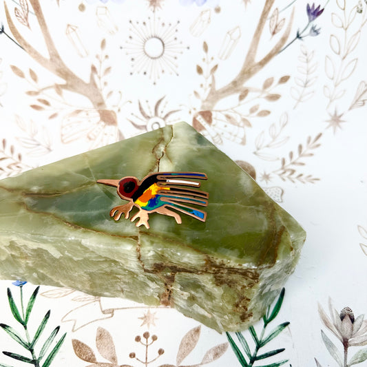Kolibri Brosche Emaille Peru