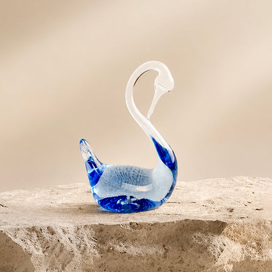 Schwan Glasfigur blau
