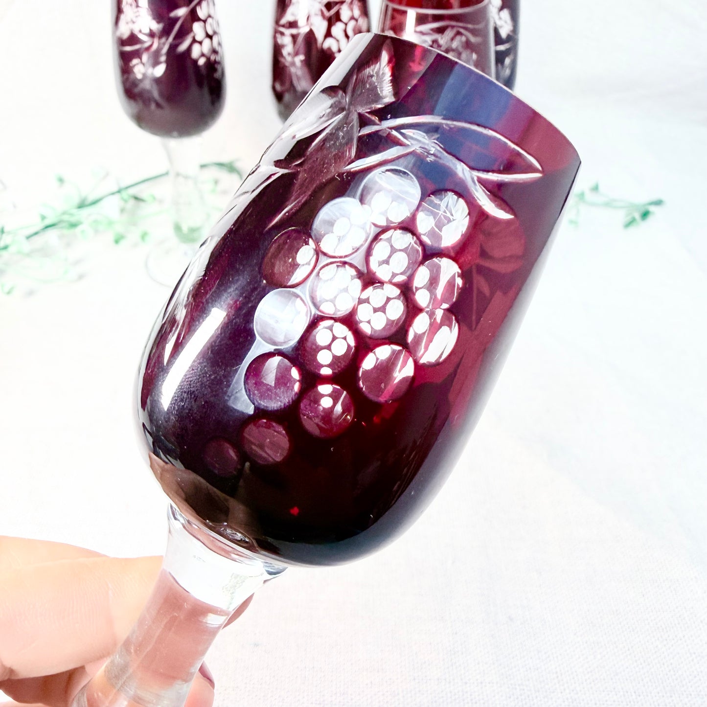 Likörgläser Überfangglas rot