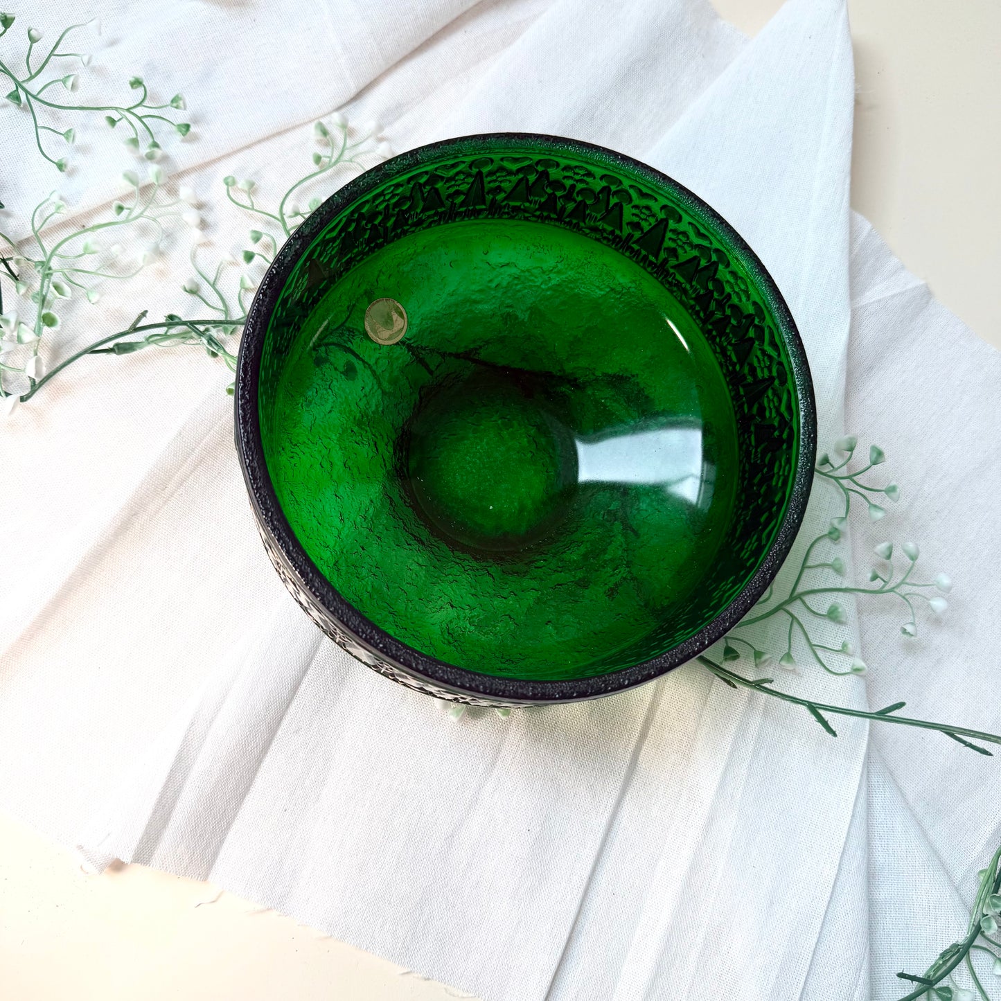 Grüne Walther Glas Schale