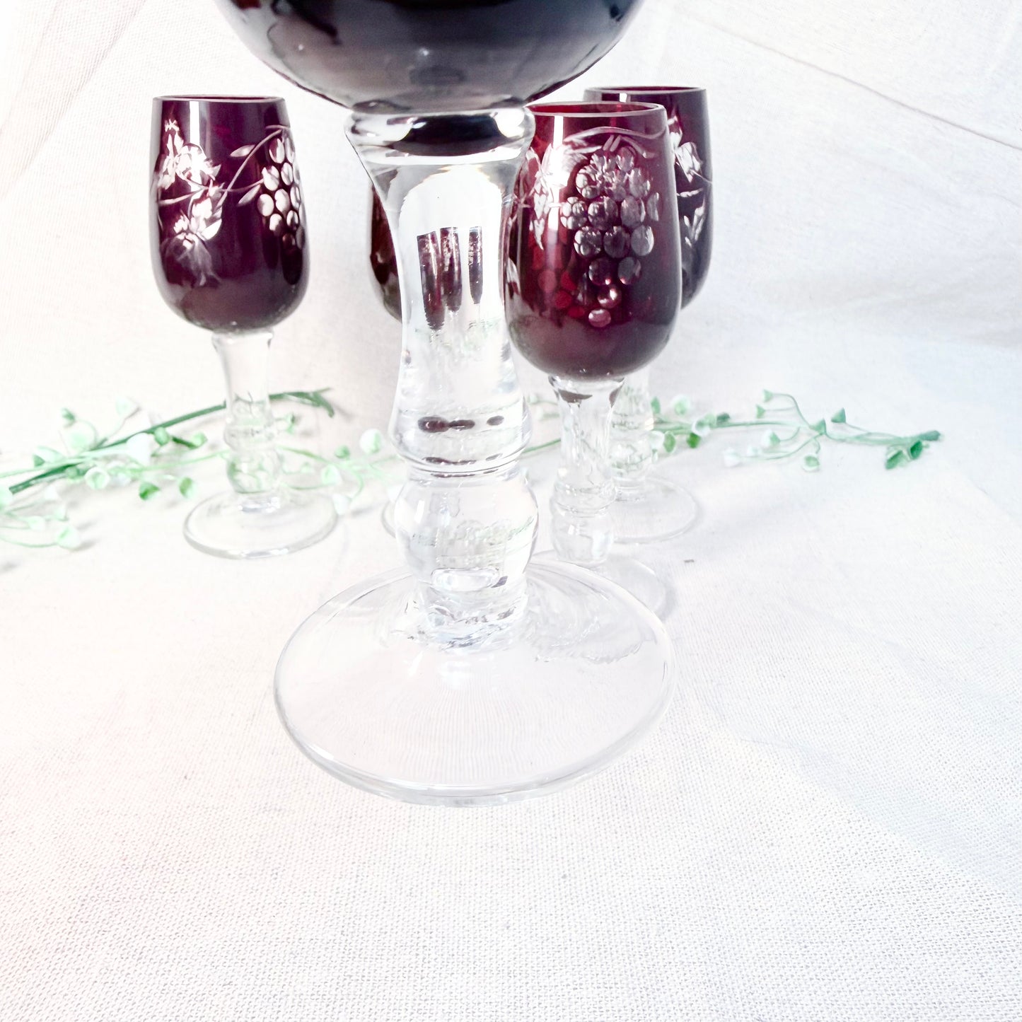 Likörgläser Überfangglas rot
