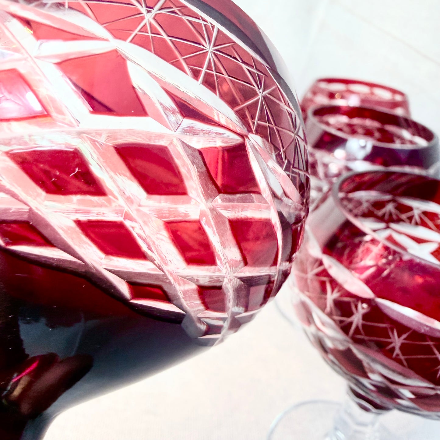 Weingläser Überfangglas rot
