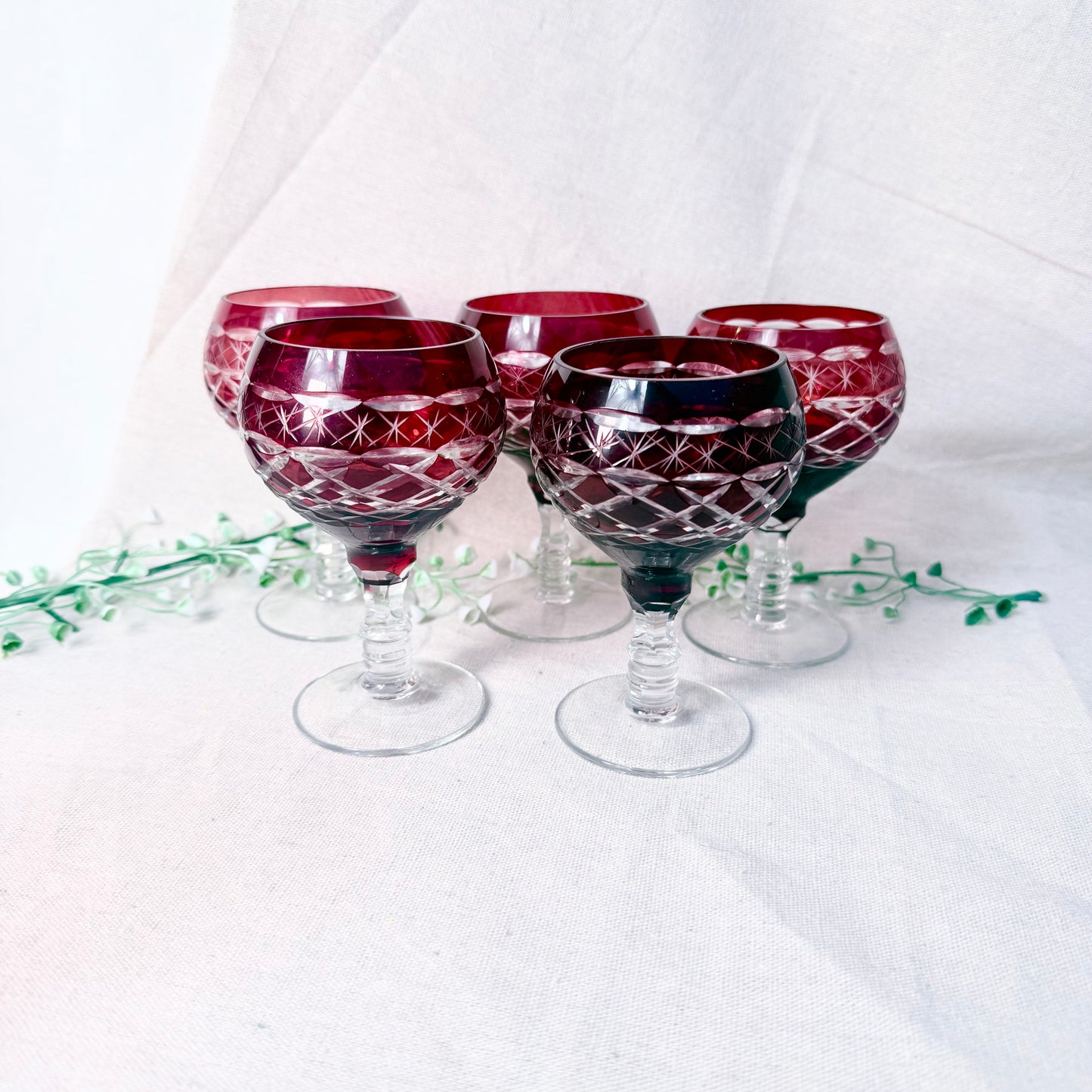 Weingläser Überfangglas rot