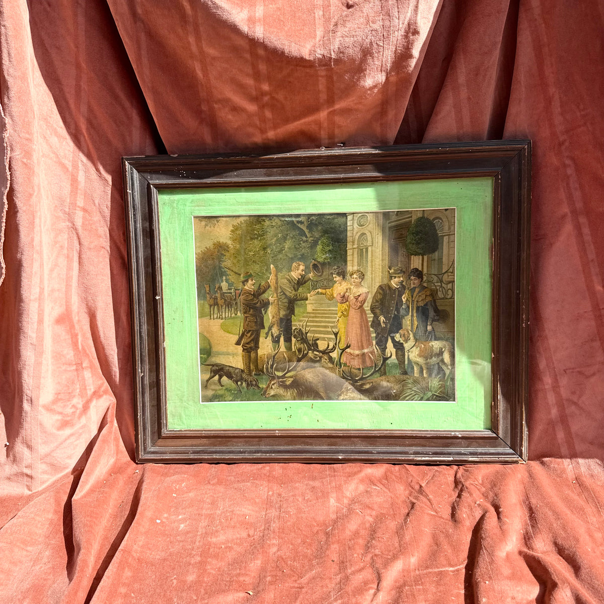 Lithografie Jagdszene