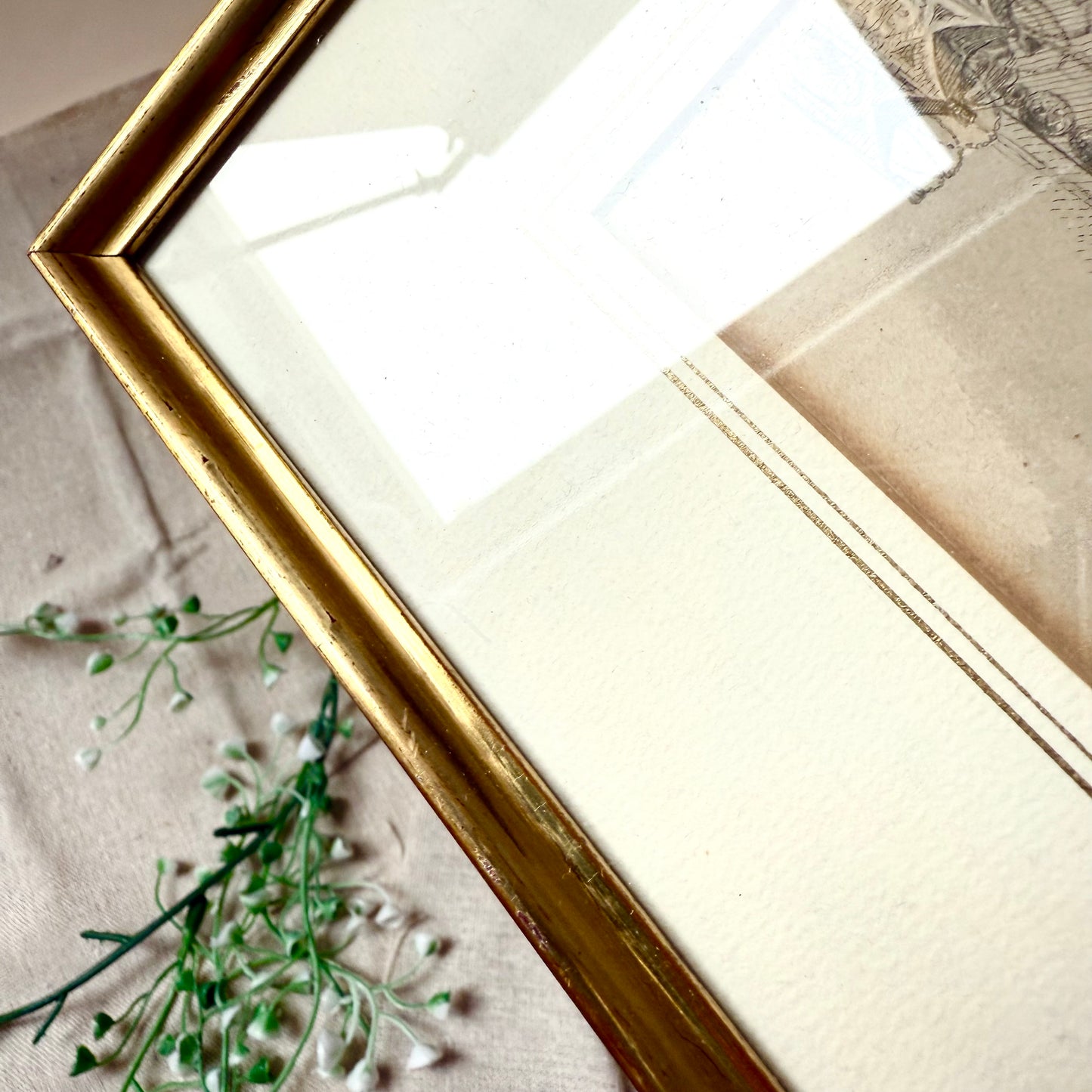 Gerahmte Mode Lithografie 1856