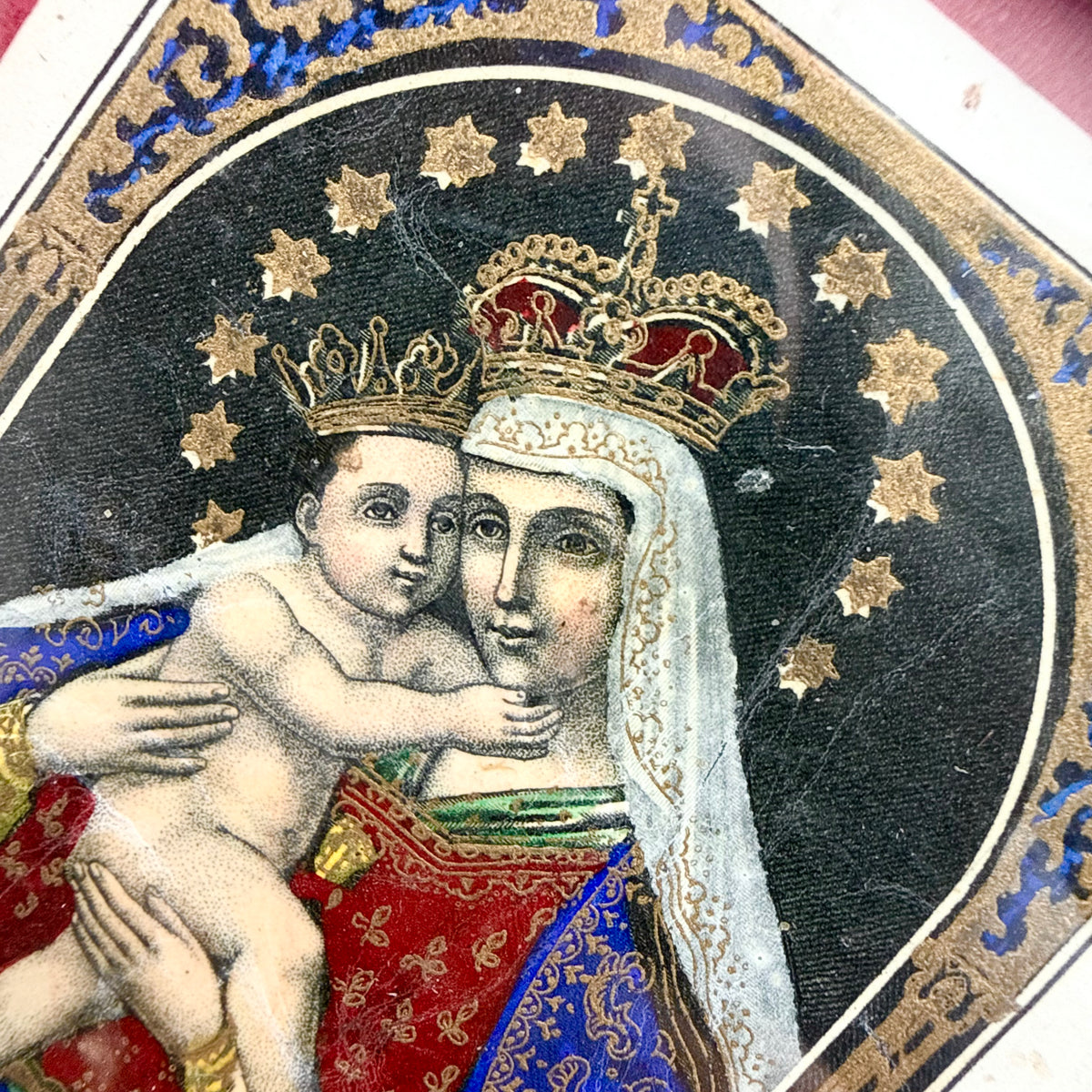 Biedermeier Heiligenbild gerahmt