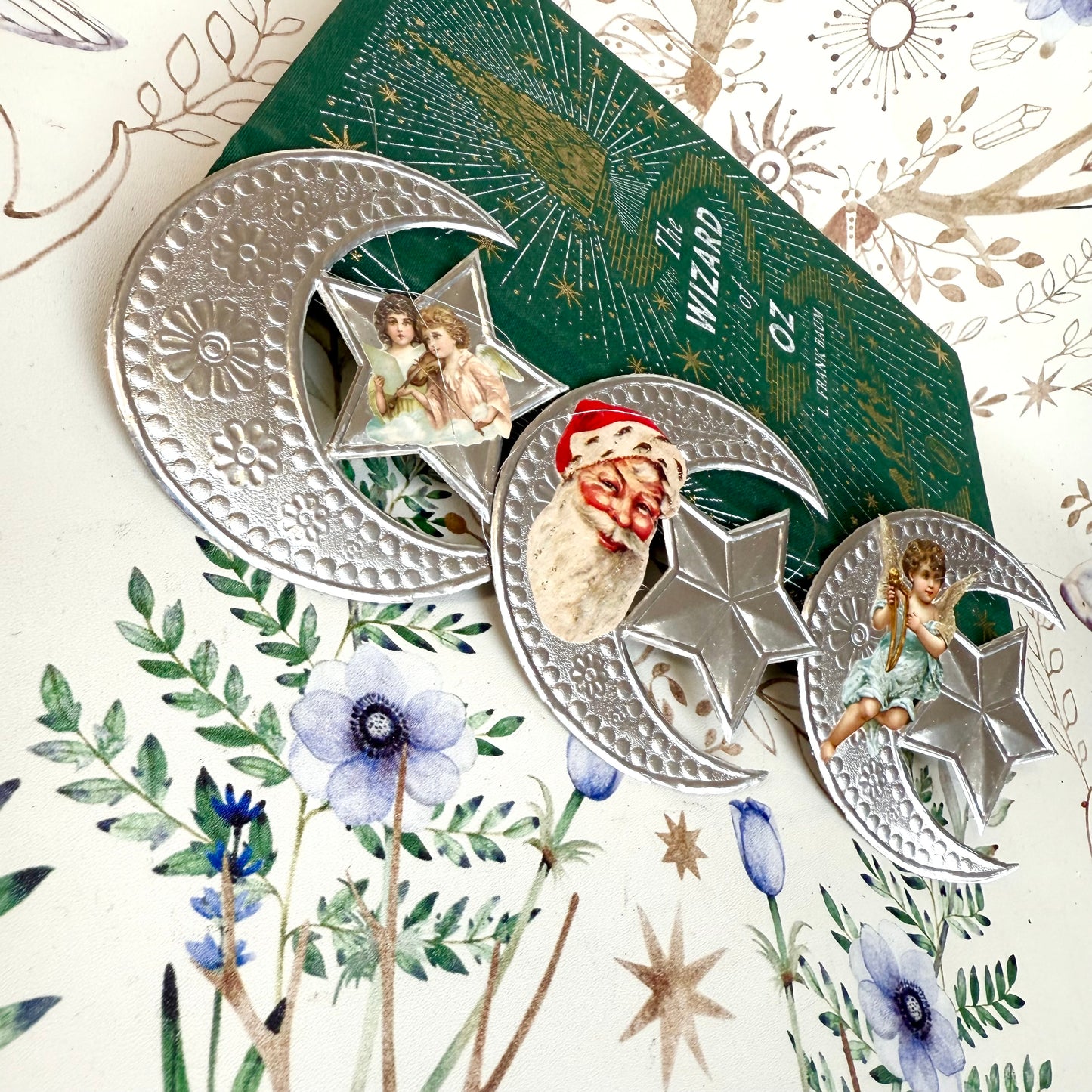 Dresdner Pappe 3er Set Mond silber