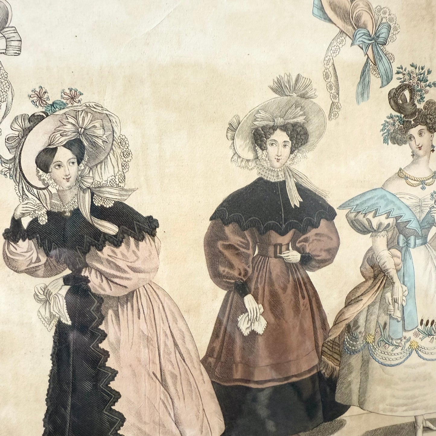 Gerahmte Mode Lithografie 1830