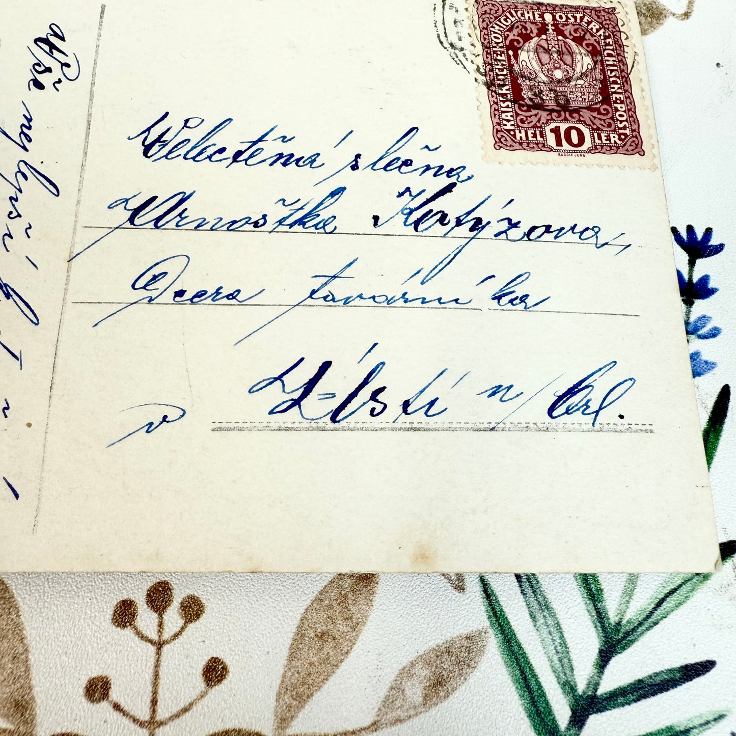 Tschechische Postkarte antik nachkoloriert
