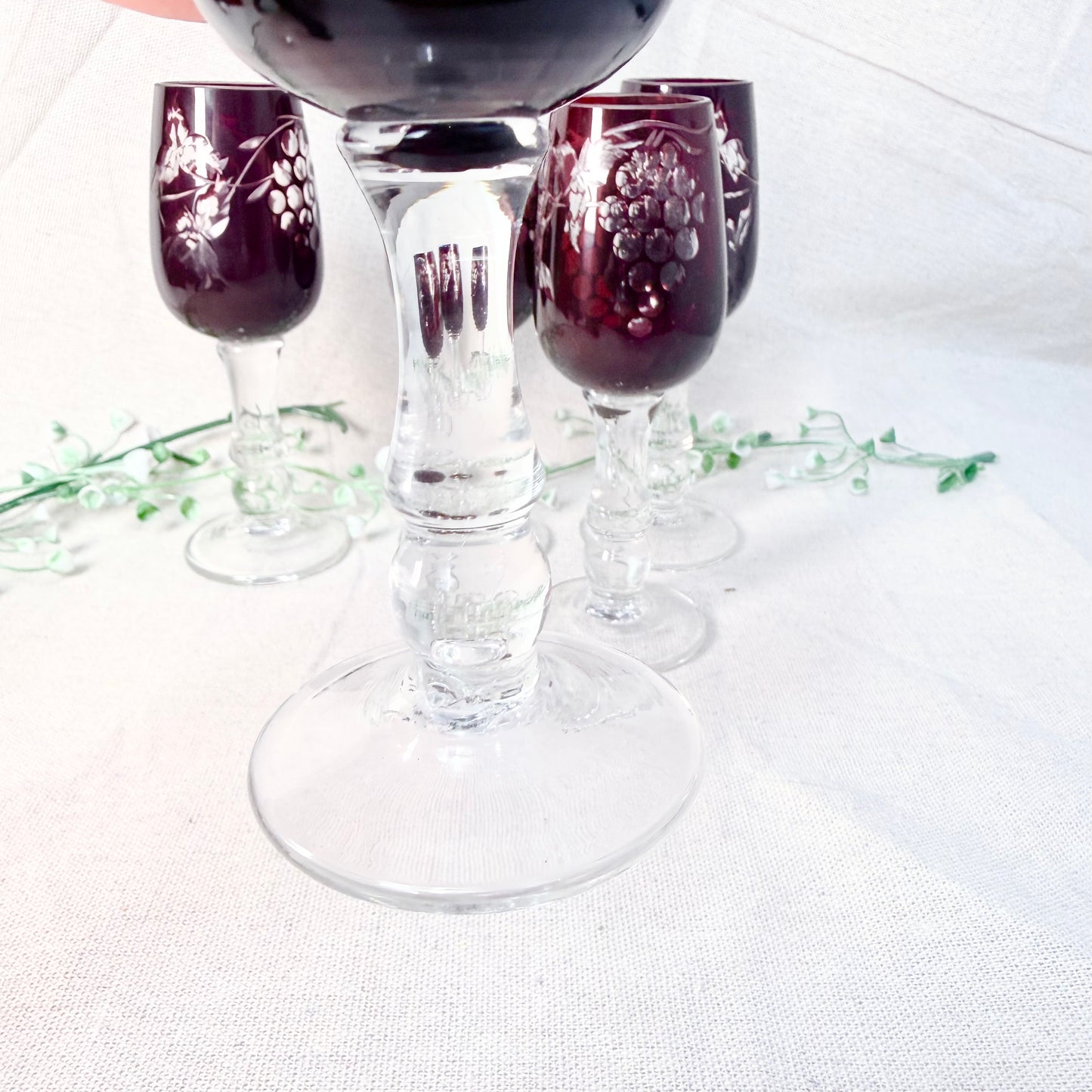 Likörgläser Überfangglas rot