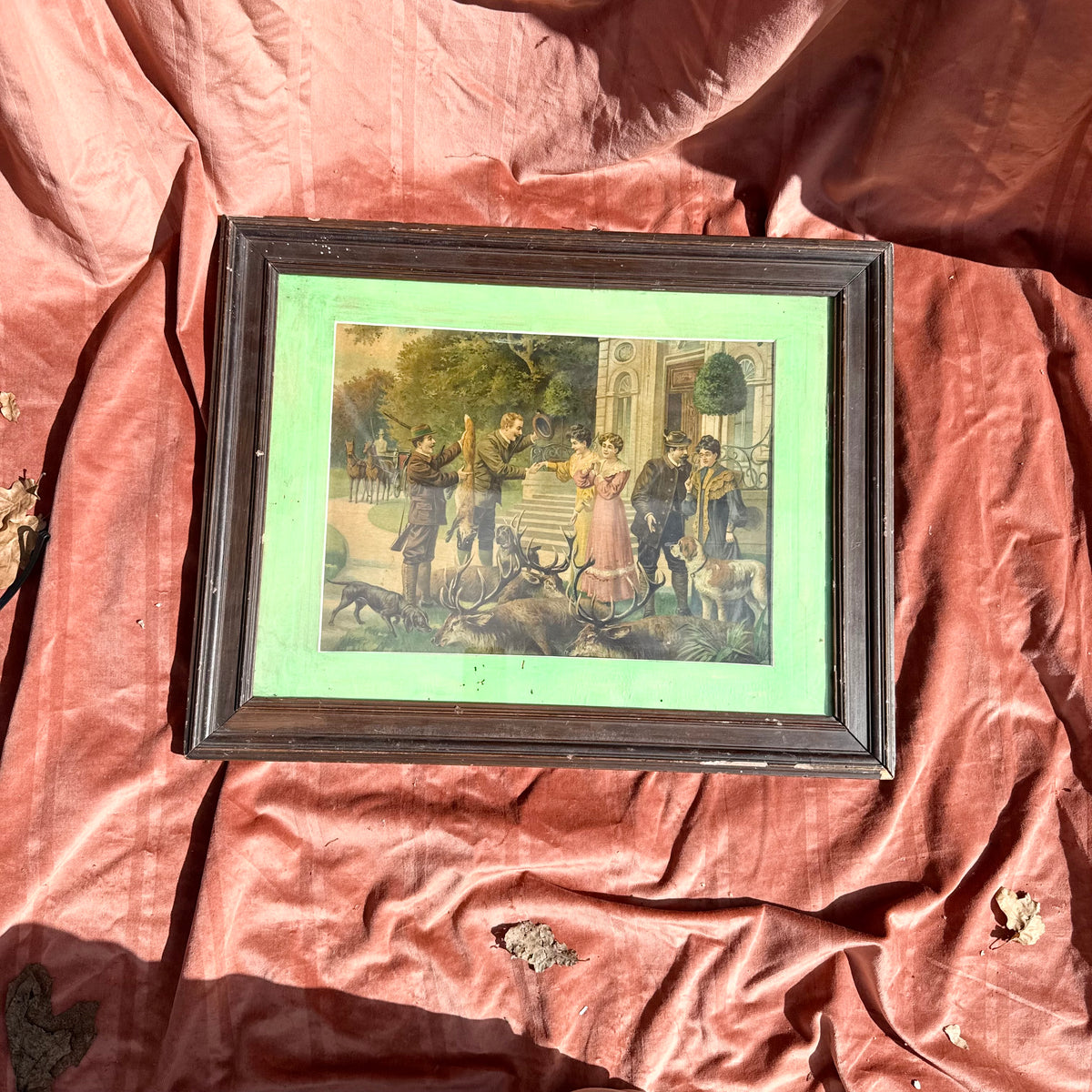 Lithografie Jagdszene