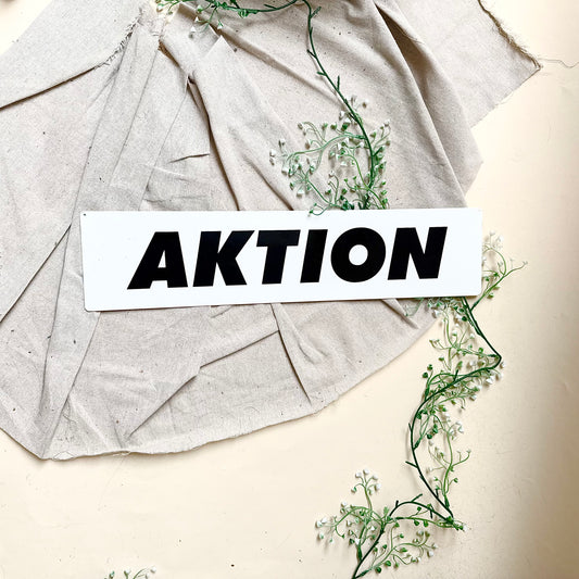 Blechschild „Aktion“