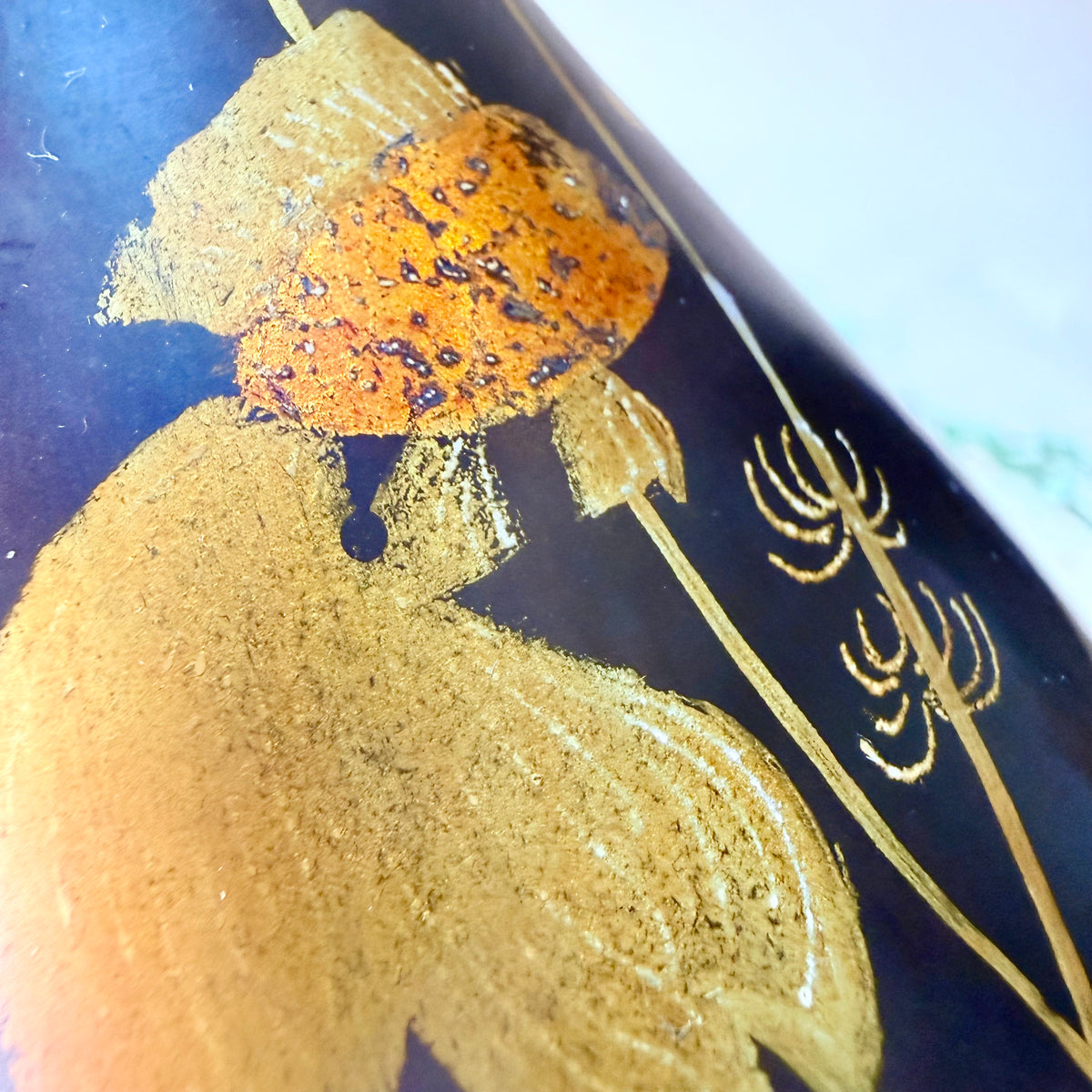 Asiatische Lackvase Fische