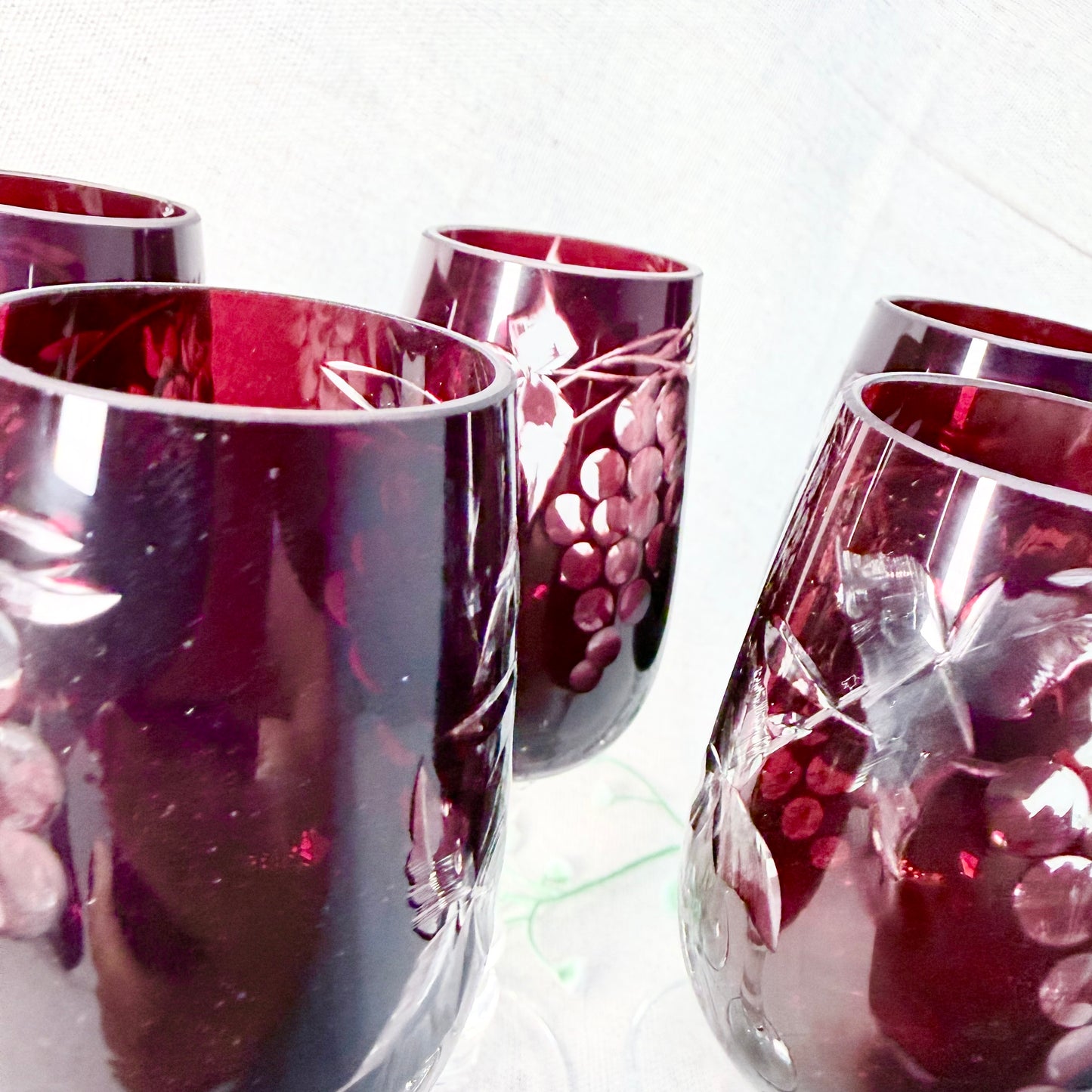 Likörgläser Überfangglas rot