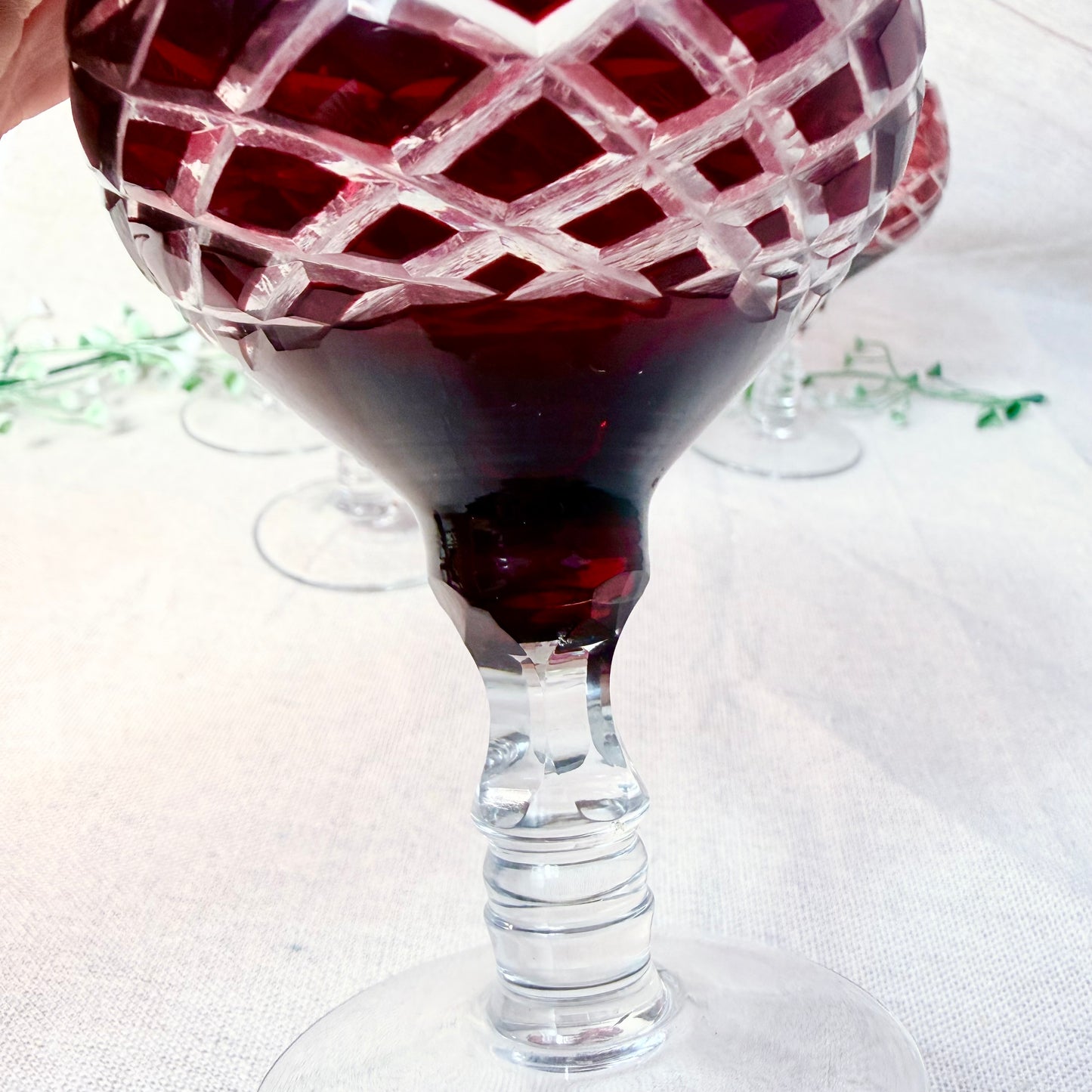 Weingläser Überfangglas rot