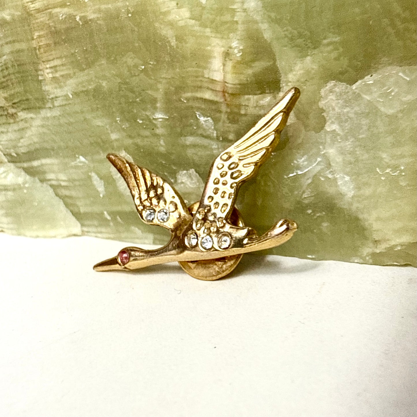 Swarovski Pin Kranich