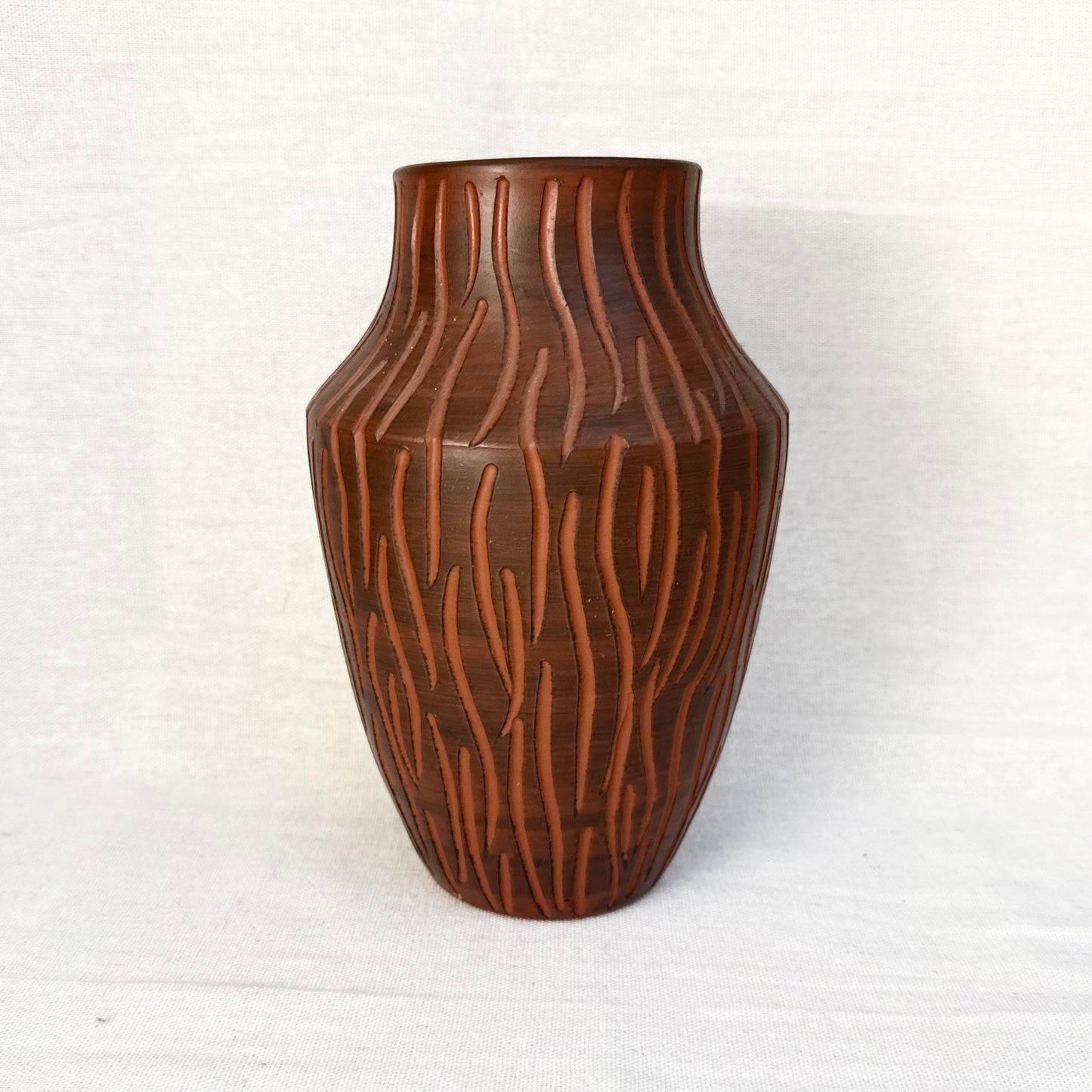 Terrakotta Vase gestreift