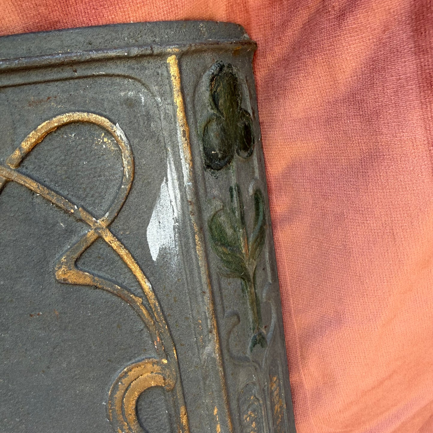 Jugendstil Ofenplatte bemalt