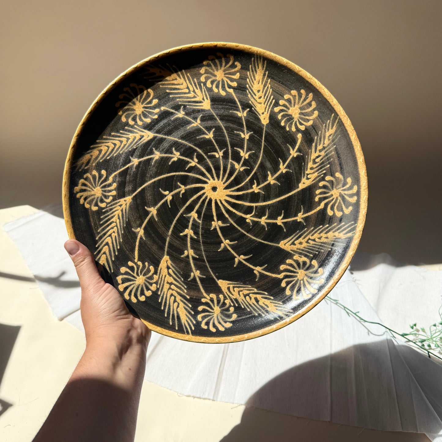 Wandteller Blumen Getreide