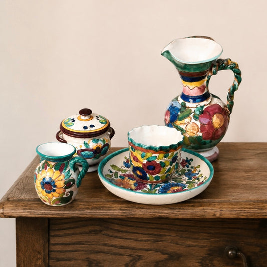 Set italienische Sgraffito Keramik