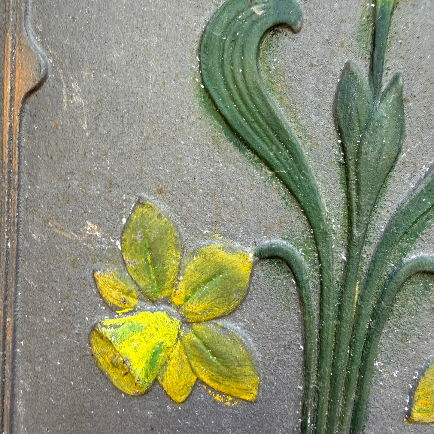 Jugendstil Ofenplatte bemalt