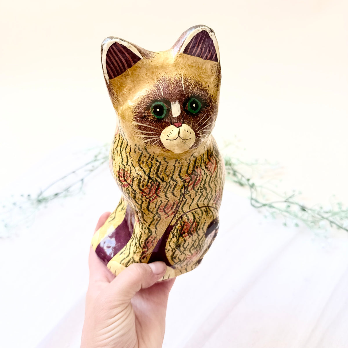 Pappmaché Katze 70er