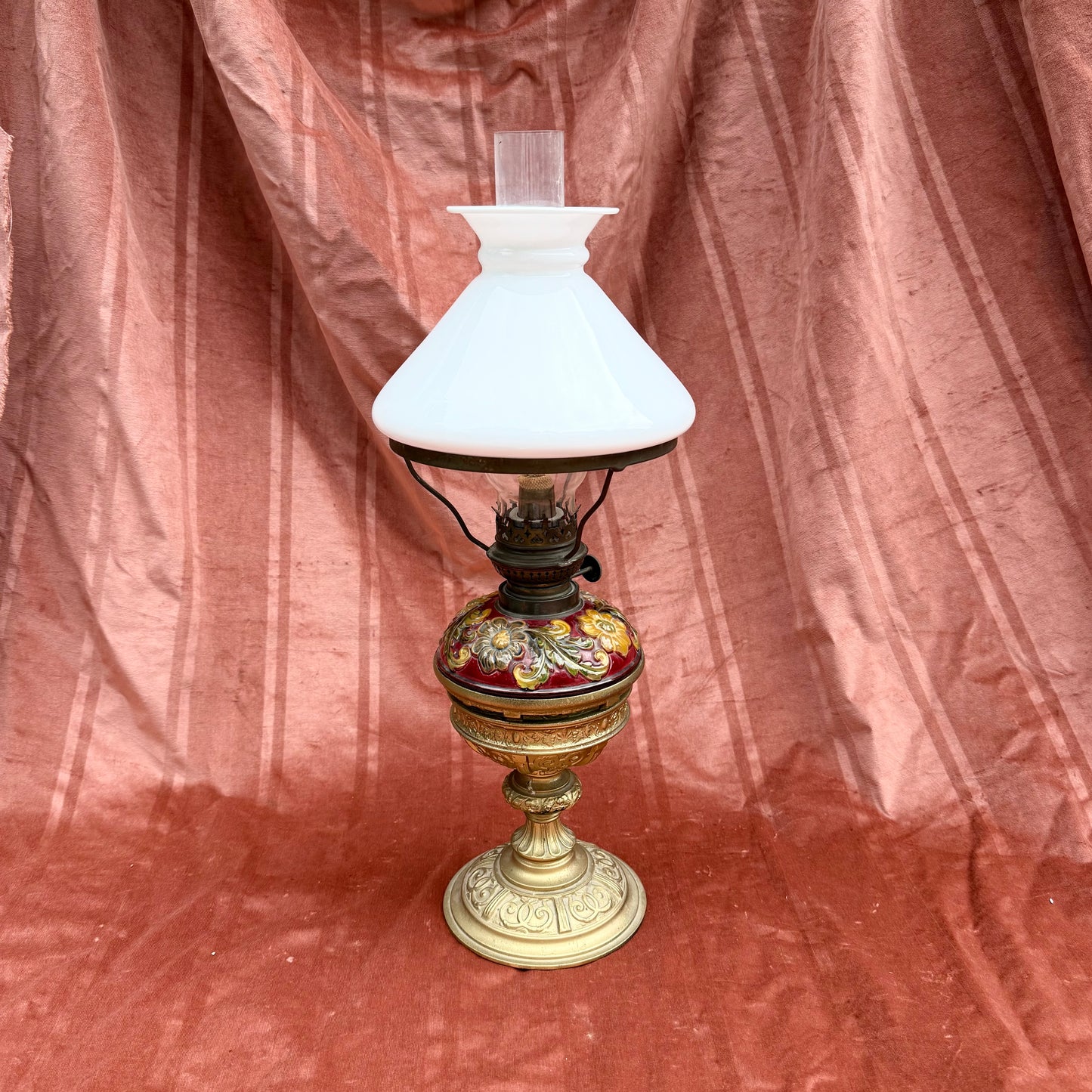 Petroleumlampe groß Blumen