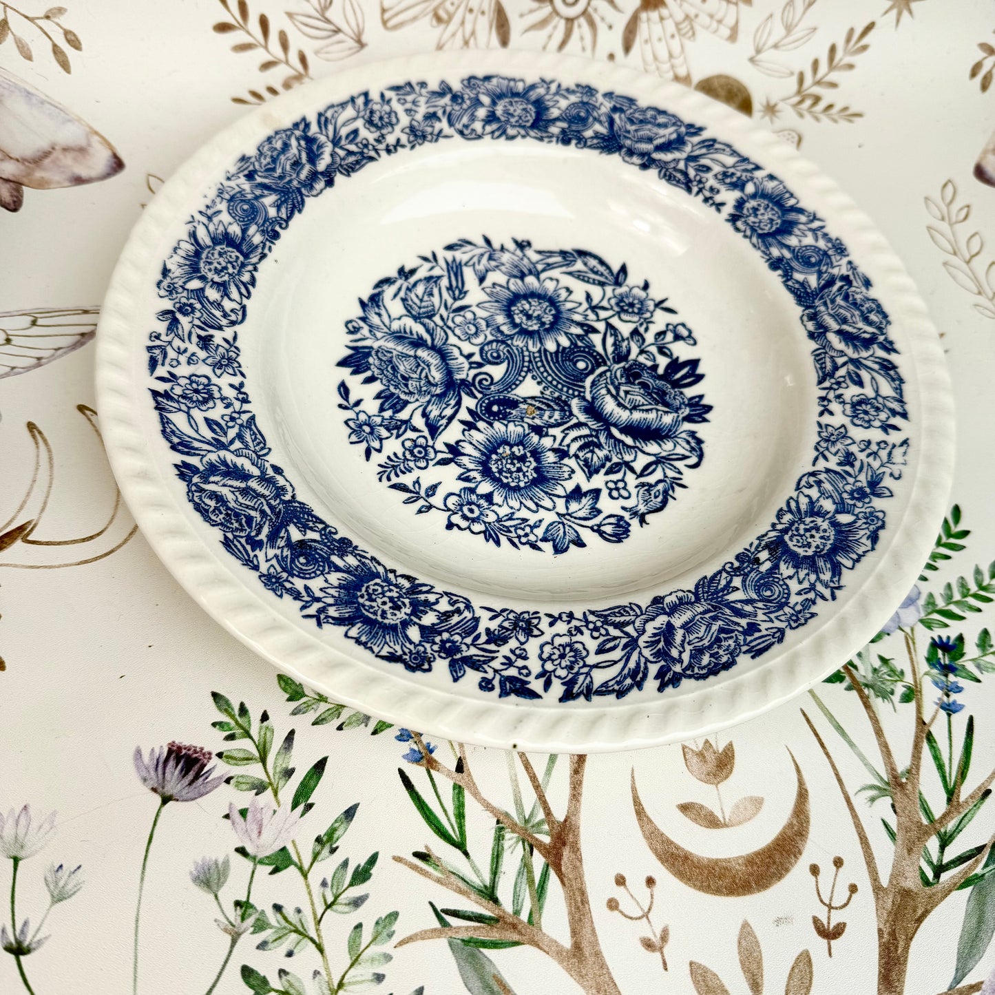 Suppenteller Blumen blau
