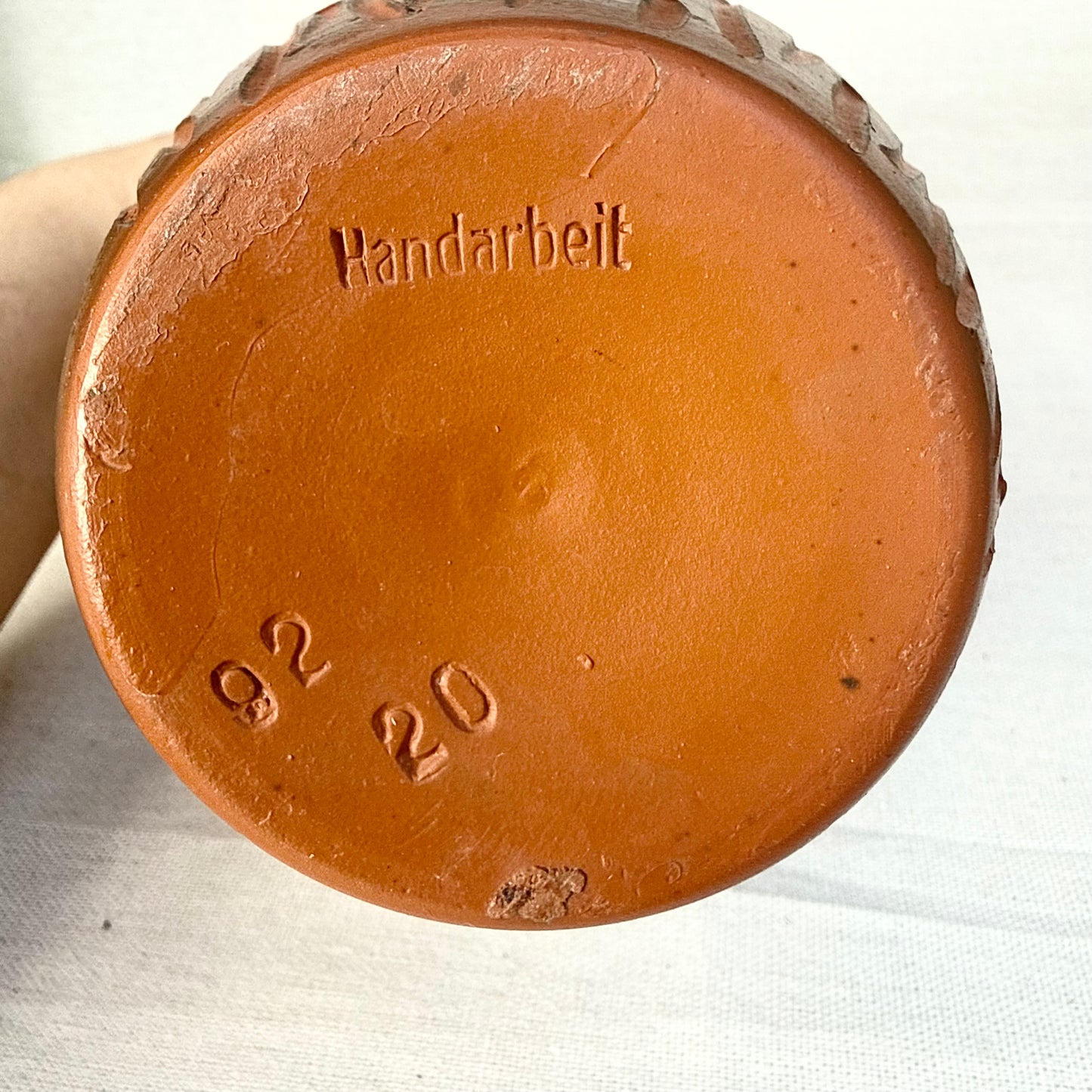 Terrakotta Vase gestreift