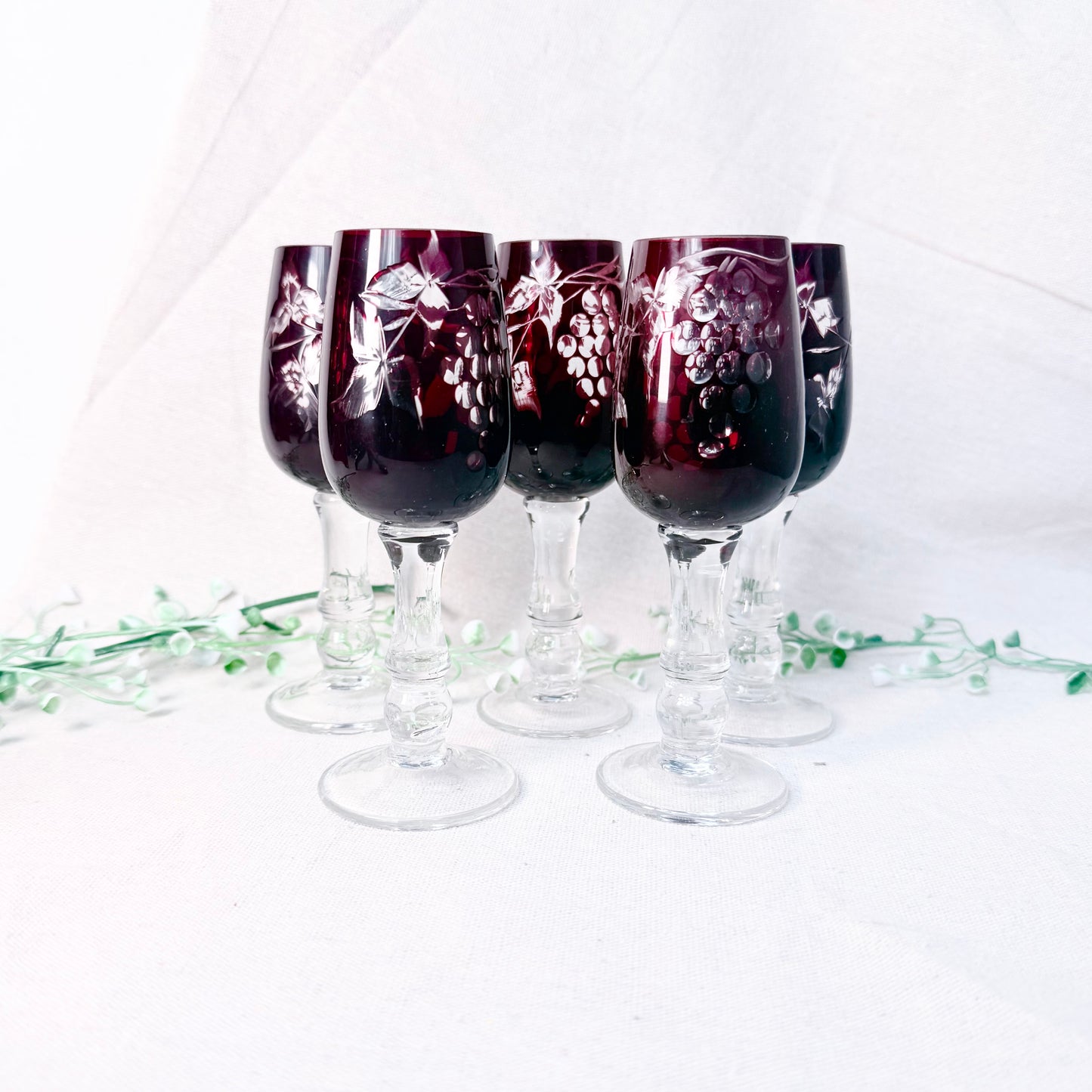 Likörgläser Überfangglas rot
